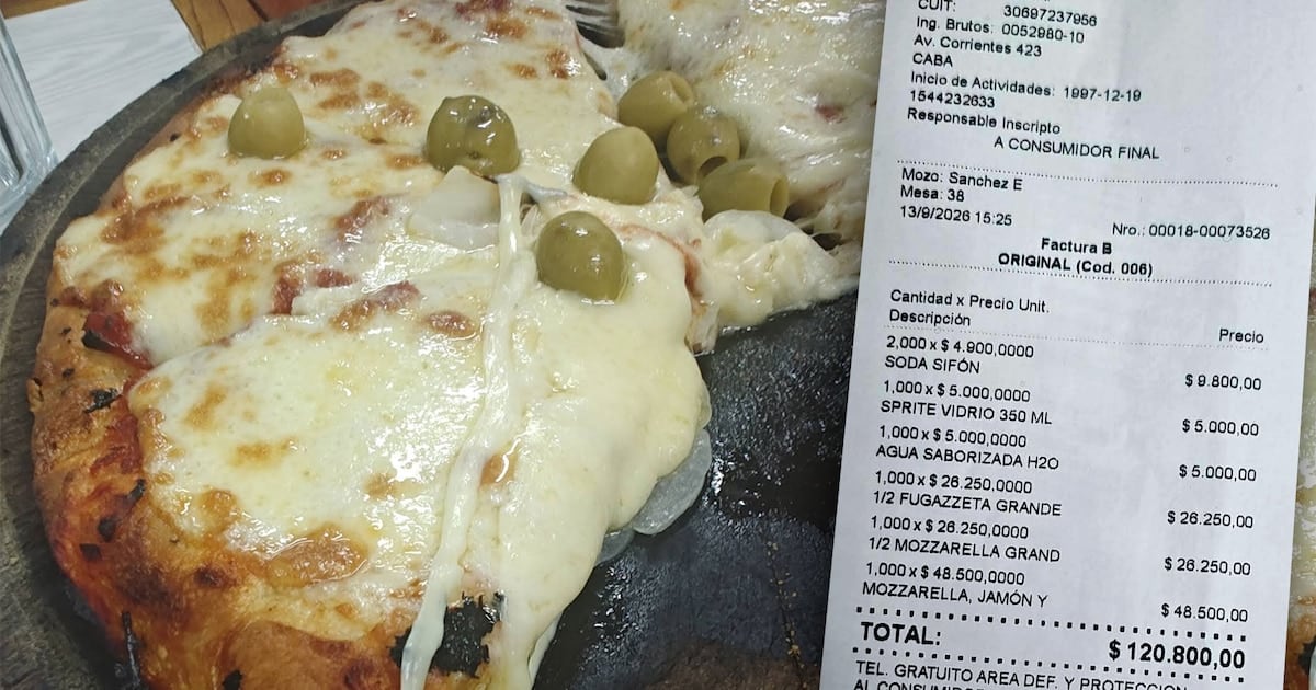 Una salida a El Cuartito: el detalle de una cuenta que rozó los $121.000 entre pizzas y bebidas
